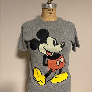 Disney Gray Tee with Mickey Mouse Graphic